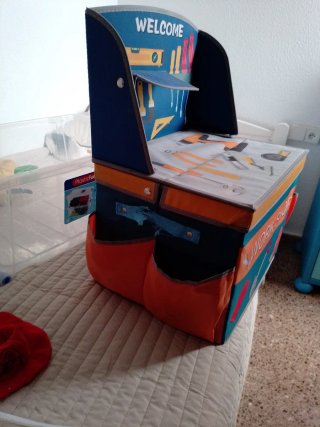 Banco de trabajo infantil baúl juguetes