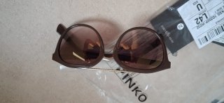 Occhiali da sole marrone e oro
