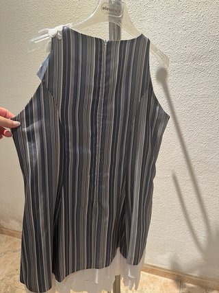 Vestido Barcarola Rayas Azul y Blanco Talla 17