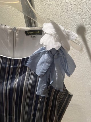 Vestido Barcarola Rayas Azul y Blanco Talla 17