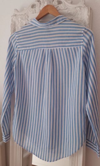 Camisa H&M Rayas Azul y Blanco Talla S