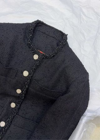 Chaqueta Chanel Tweed Negra y Blanca