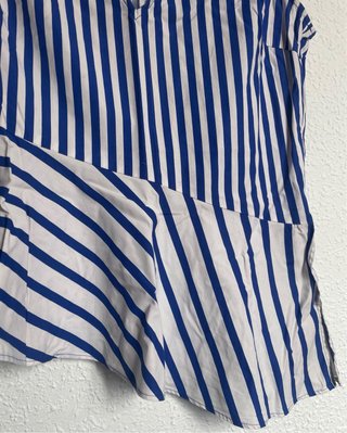 Camisa Zara Rayas Azul y Blanco Talla S