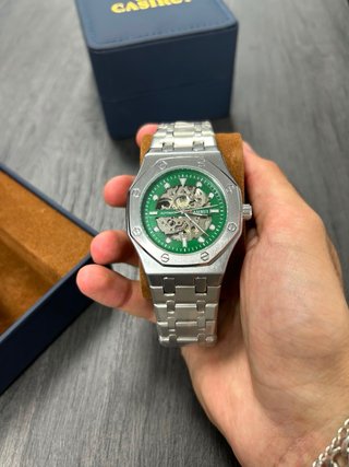Reloj Casirui Automático Esqueleto Verde