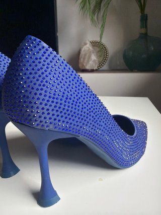 Zapatos de tacón azules brillantes talla 39