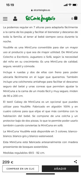 Minicuna colecho + colchón + chichonera+ edredon