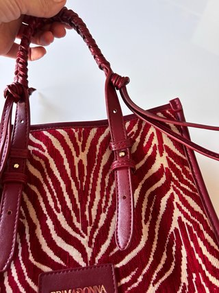 Borsa Primadonna Zebra Rossa Beige