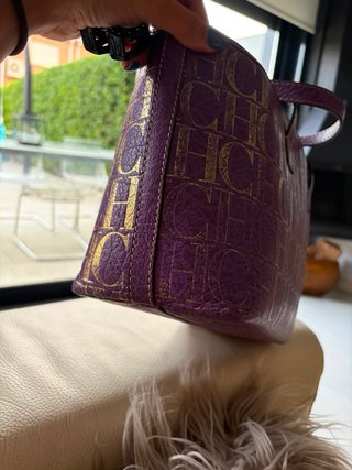 Bolso Carolina Herrera Morado y Dorado