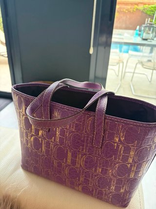 Bolso Carolina Herrera Morado y Dorado