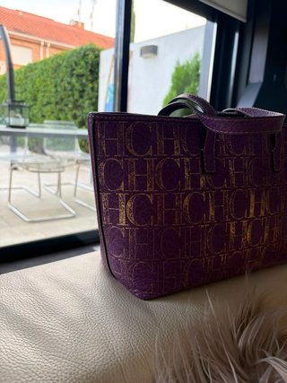 Bolso Carolina Herrera Morado y Dorado