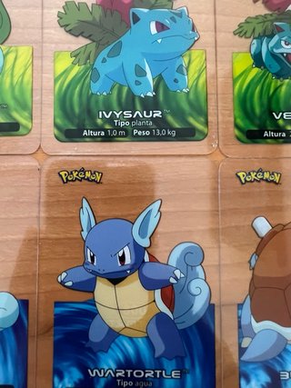 Lamincards Pokémon (Bulbasaur, Charmander, etc.)