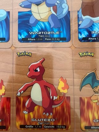 Lamincards Pokémon (Bulbasaur, Charmander, etc.)