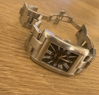 Reloj Sandoz Rectangular Negro y Plateado