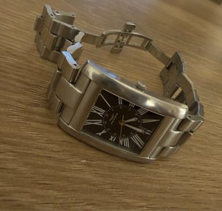 Reloj Sandoz Rectangular Negro y Plateado
