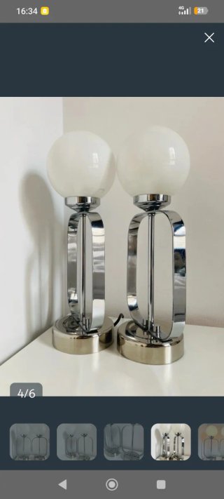 Lámparas Space Age Cristal Metal