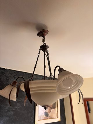 Lámpara de techo elegante metal y cristal,