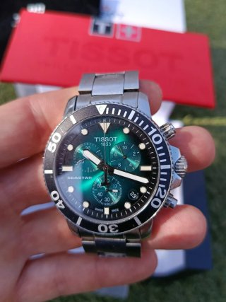 Reloj Tissot Seastar Cronógrafo Esfera Verde