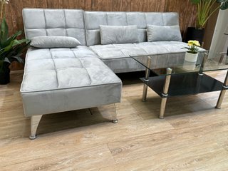 Sofá Cama Chaise Longue Gris plata 200cm