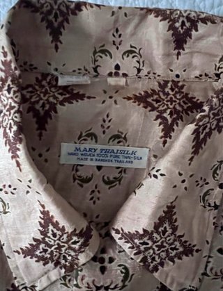 Camisa Vintage Seda Hecha a Mano