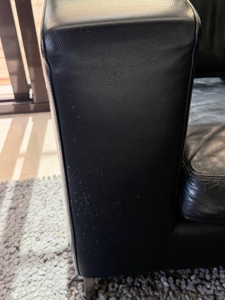 Sofá y 2 sillones de cuero negro alto calidad