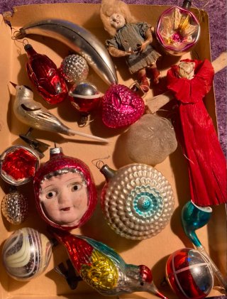 Adornos Navideños Vintage Cristal y Papel