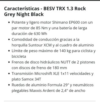 Bicicleta Eléctrica Besv TRX 1.3