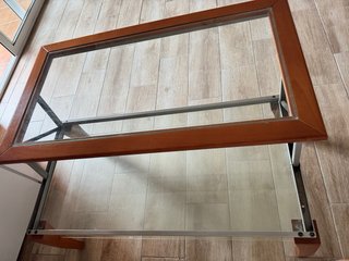 Mesita de centro madera y cristal