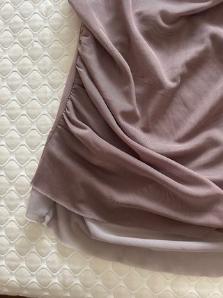 Camiseta doble tul beige/rosa talla única