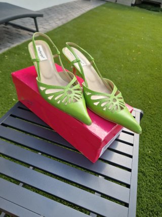 Zapatos Pilar Burgos Verdes Talla 40 Destalonados
