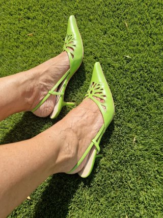 Zapatos Pilar Burgos Verdes Talla 40 Destalonados
