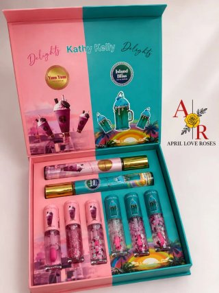 Set 2 Perfumes + 6 Brillos Labios Kathy Kelly