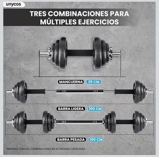 Set Mancuernas 20kg Hierro Fundido