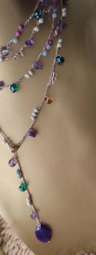 Collar Mil Vueltas Hilo Metalizado Multicolor