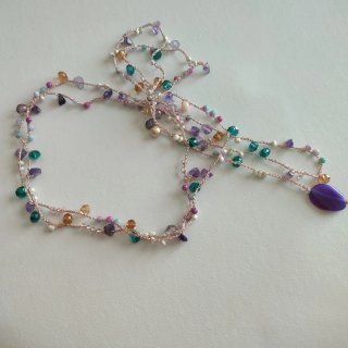 Collar Mil Vueltas Hilo Metalizado Multicolor