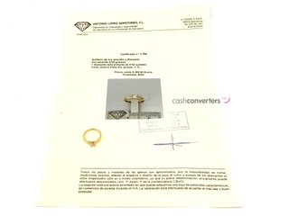 sortija oro 18k con piedra con diamante