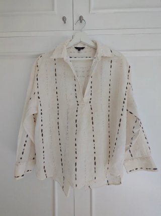 Camisa Lino Beige Talla 38 Massimo Dutti