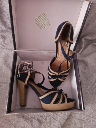 Sandalias Xti Talla 39 Azul y Beige