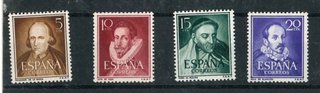 Serie completa Literatos 1950 Edifil 1071/74