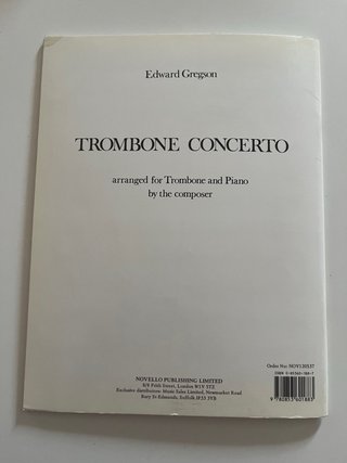 Partitura Trombón Concerto Edward Gregson