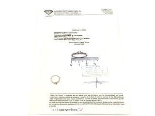 sortija oro 18k con piedra con diamante t. 13 (16,88 mm)
