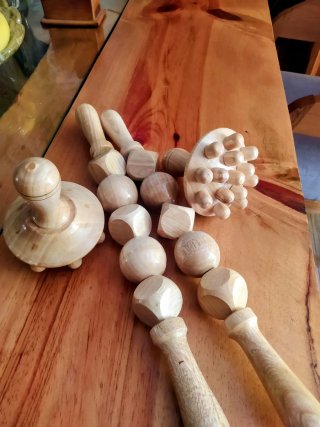 Rodillo de madera para masaje