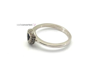 sortija oro 18k con piedra con diamante,zafiro
