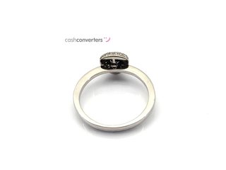 sortija oro 18k con piedra con diamante,zafiro