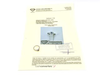 sortija oro 18k con piedra con diamante,zafiro