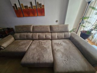 Sofá Chaislongue 3m Beige/Marrón