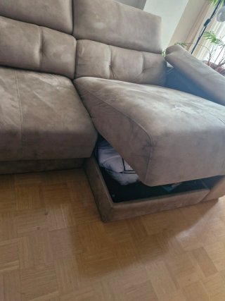 Sofá Chaislongue 3m Beige/Marrón
