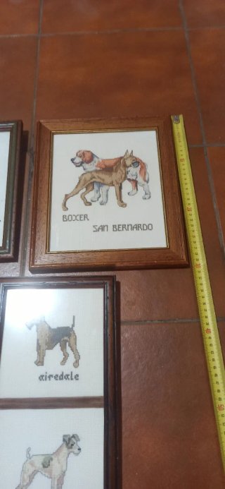 4 Cuadros Perros Bordados