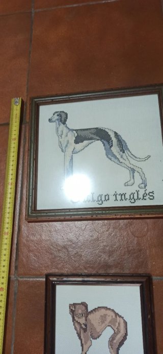 4 Cuadros Perros Bordados