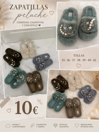 Zapatillas de peluche cómodas y calentitas