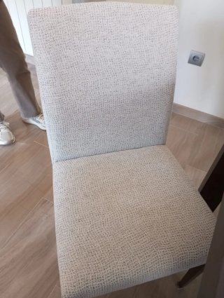 Sillas comedor tapizadas beige y gris